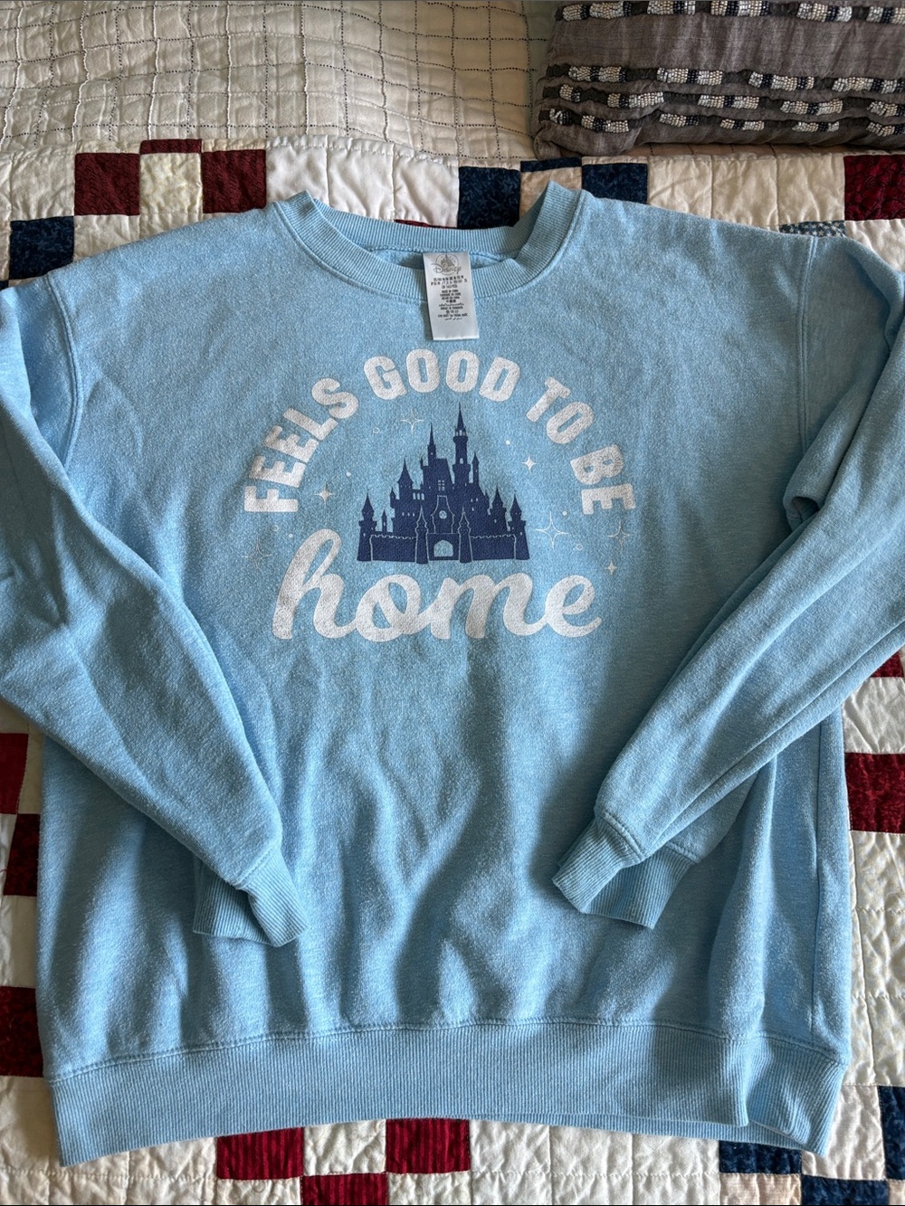 Disney Light Blue Crewneck Sweatshirt Women’s Sz M